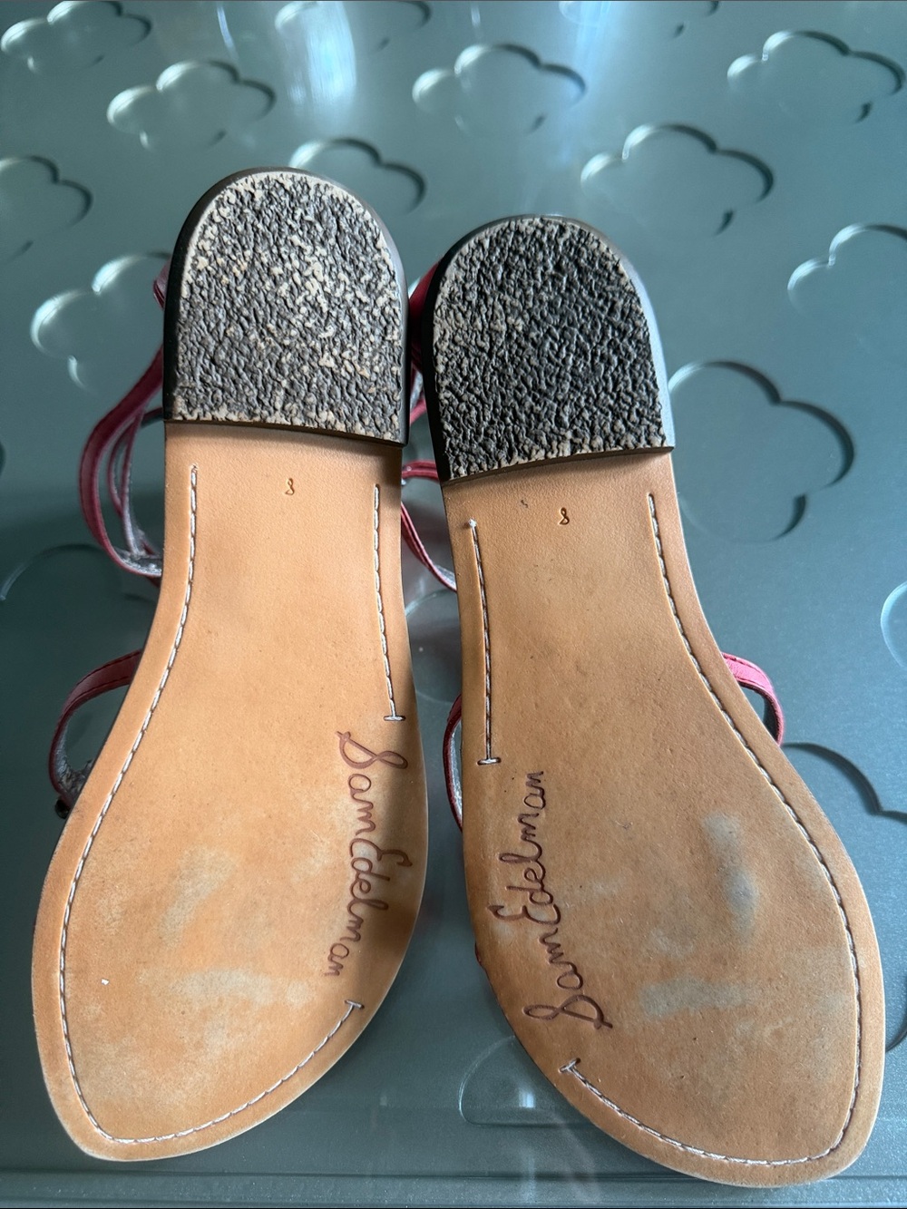SAM EDELMAN Ginger Studded Gladiator Sandals Ankle Strap Flats Leather Size 8 - Picture 12 of 14